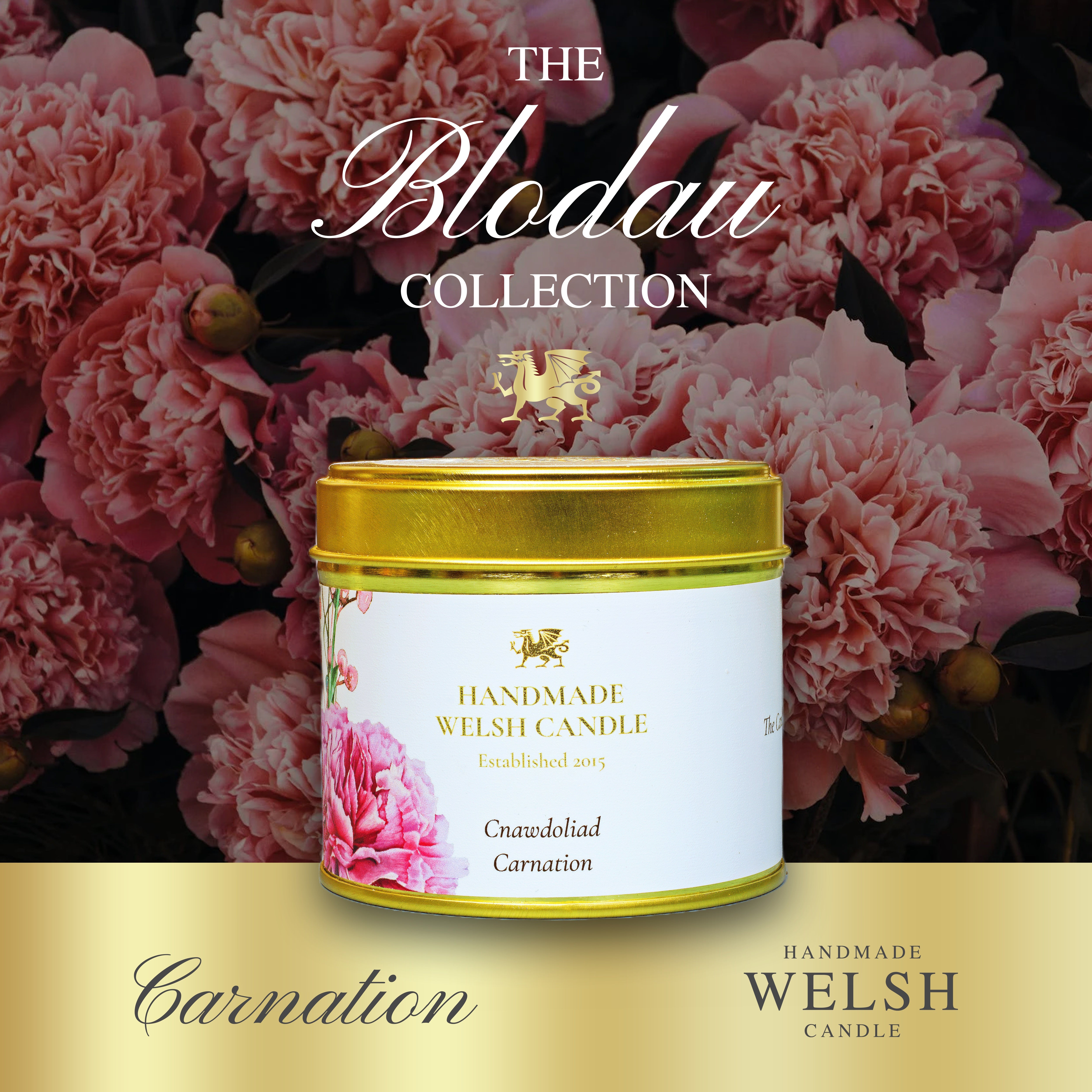 Carnation Tin Candle